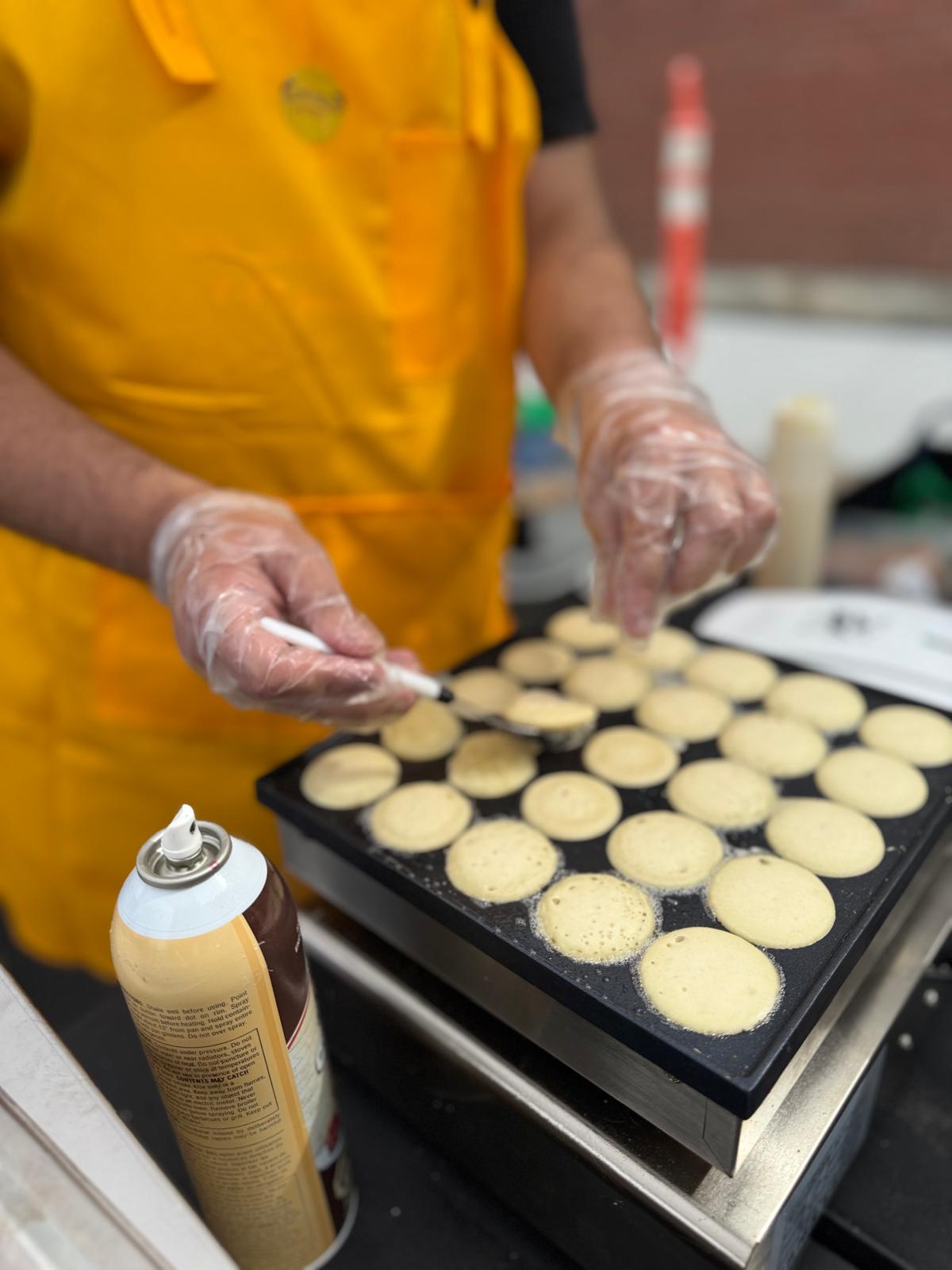 Mini Pancakes cooking fresh at The Sugar Munch booth