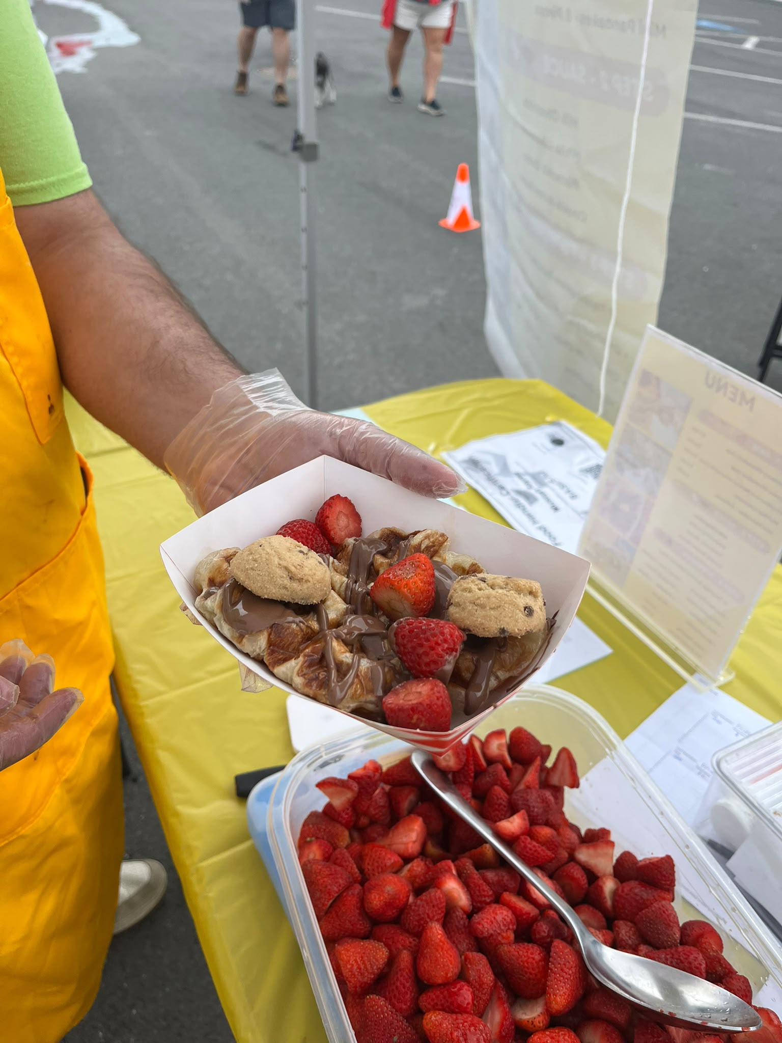 A Sugar Munch strawberry chocolate dessert cup held at a Fredericton event